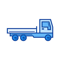 Image showing Flat bed truck line icon.