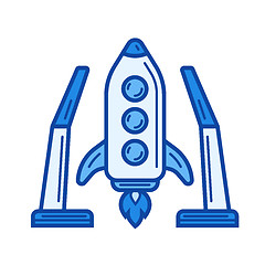 Image showing Spaceship launch line icon.