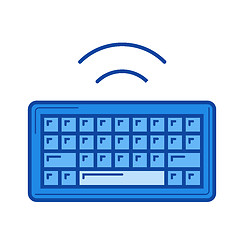 Image showing Wireless keyboard line icon.