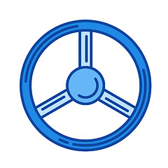 Image showing Steering wheel line icon.