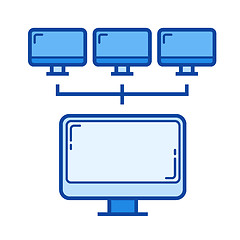 Image showing Computer network line icon.