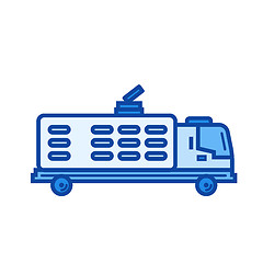 Image showing Garbage truck line icon.