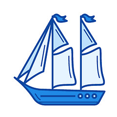 Image showing Sailing boat line icon.