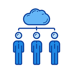 Image showing Cloud network line icon.