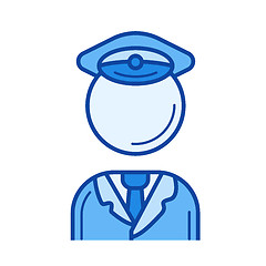 Image showing Traffic policeman line icon.