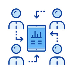 Image showing Server synchronization line icon.