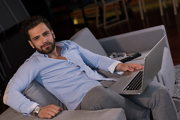 Image showing man working from home