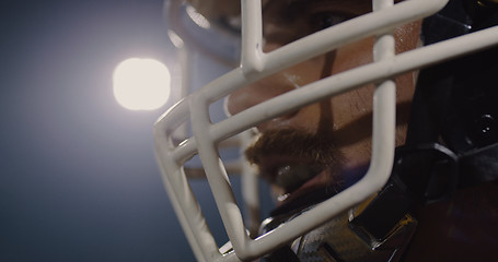 Image showing Closeup Portrait Of American Football Player