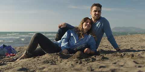 Image showing Couple enjoying time together at beach