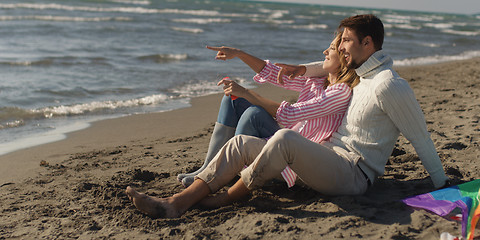 Image showing Couple enjoying time together at beach