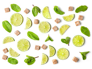 Image showing mojito ingredients on white background