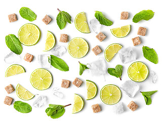 Image showing mojito ingredients on white background