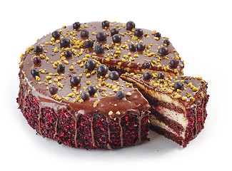 Image showing chocolate and blackcurrant cake 