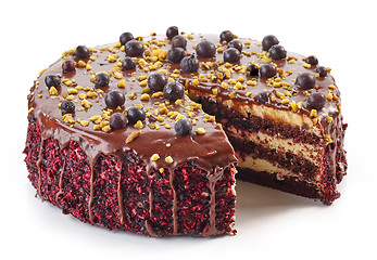 Image showing chocolate and blackcurrant cake