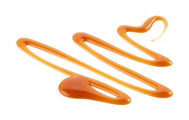 Image showing caramel sauce on white background