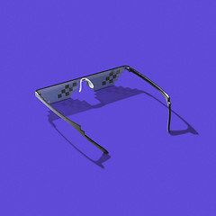 Image showing Creative art protective pixel glasses with shadows.