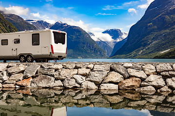 Image showing Family vacation travel RV, holiday trip in motorhome