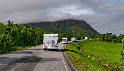 Image showing VR Caravan car travels on the highway.