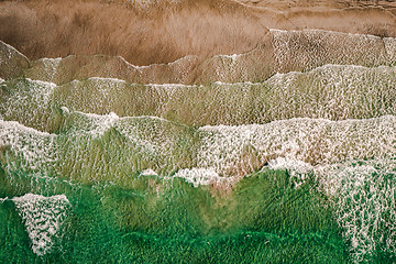 Image showing Abstract wave sea beach on top view.