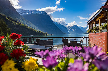 Image showing Cafe on the nature background