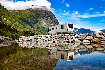 Image showing Family vacation travel RV, holiday trip in motorhome