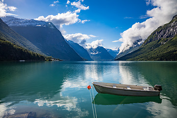 Image showing lovatnet lake Beautiful Nature Norway.