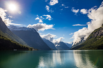 Image showing lovatnet lake Beautiful Nature Norway.