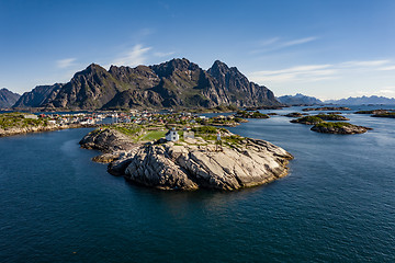 Image showing Henningsvaer Lofoten is an archipelago in the county of Nordland