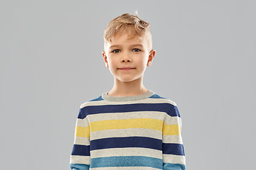 Image showing portrait of nice boy in striped pullover