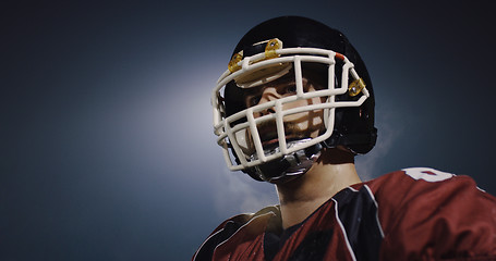 Image showing portrait of young confident American football player