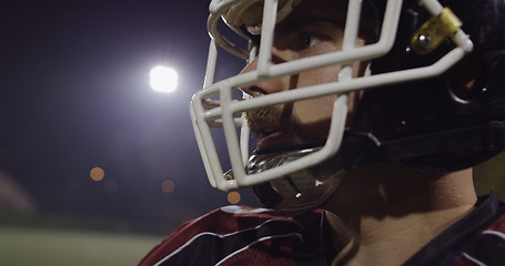 Image showing Closeup Portrait Of American Football Player