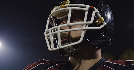 Image showing Closeup Portrait Of American Football Player