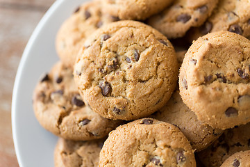 Image showing close up of oatmeal cookies on plate