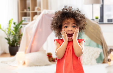 Image showing surprised or scared little african american girl