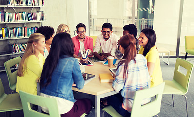 Image showing group of high school students sitting at table