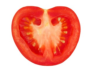 Image showing Halved tomato on white