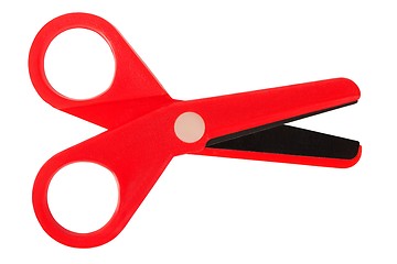 Image showing Open scissors on white