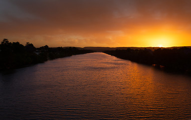 Image showing Scenic views of Nepean River Penrith in pretty sunset colours