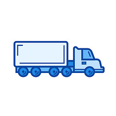 Image showing Cargo truck line icon.