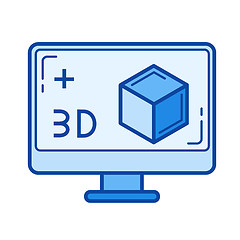 Image showing Three d technology line icon.