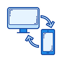 Image showing Data synchronization line icon.