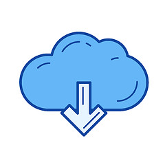 Image showing Cloud download line icon.