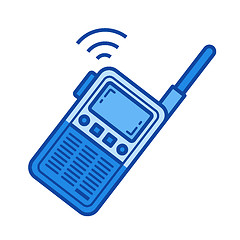 Image showing Portable radio set line icon.