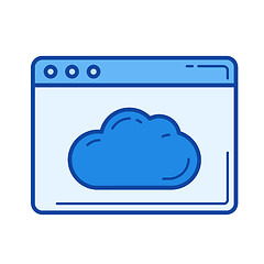 Image showing Cloud storage line icon.