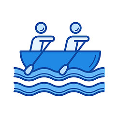 Image showing Canoe rowing line icon.