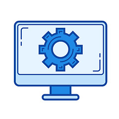 Image showing Computer settings line icon.