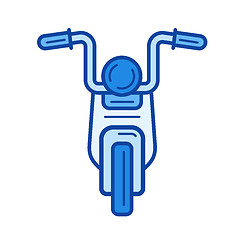 Image showing Cruiser motorcycle line icon.
