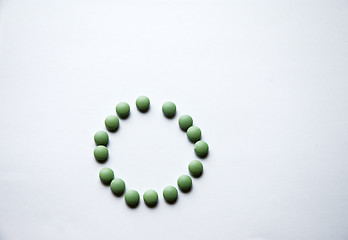 Image showing Green Pills In A Circle