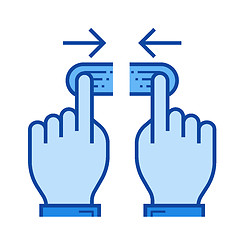 Image showing Two hand unpinch line icon.