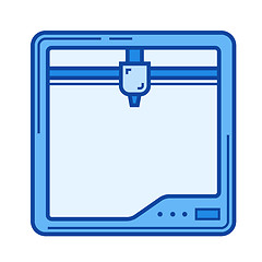 Image showing Three D printer line icon.